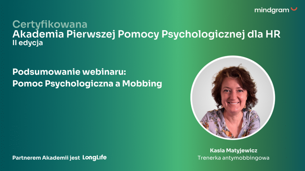grafika - podsumowanie webinaru o mobbingu Mindgram