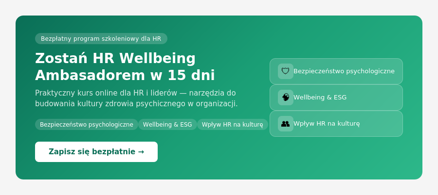Bezpłatny kurs online HR Wellbeing Ambasador — zostań ambasadorem wellbeing w 15 dni z Mindgram